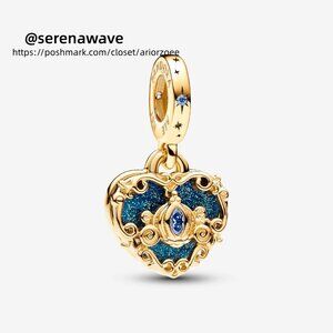 Pandora Disney Cinderella's Carriage & Heart Double Dangle Charm